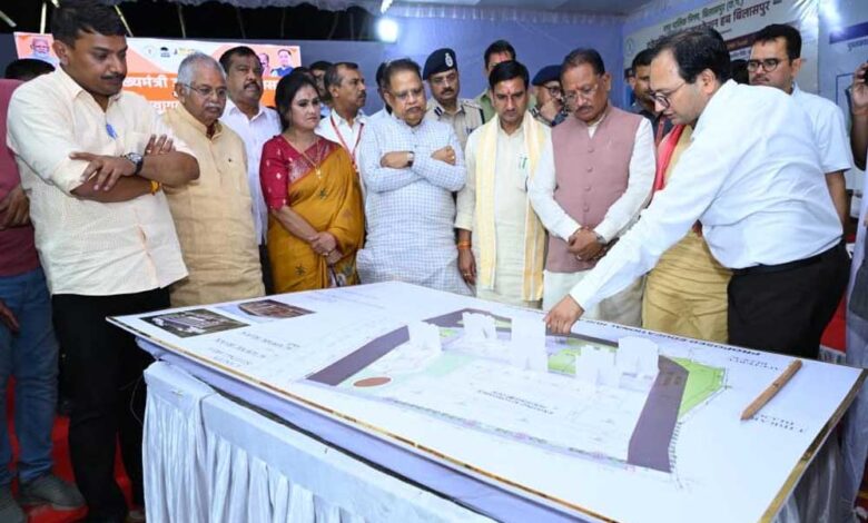 मुख्यमंत्री-श्-विष्णुदेव-साय-ने-बिलासपुर-में-निर्माणाधीन-नालंदा-परिसर-एवं-एजुकेशन-हब-का-किया-निरीक्षण