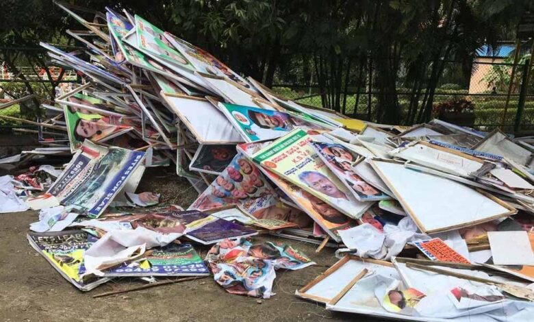 दुर्ग नगर निगम का एक्शन, बिजली खंभों और सार्वजनिक संपत्तियों पर अवैध होर्डिंग्स लगाने वालों को नोटिस