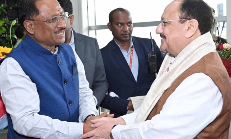 cm-साय-ने-जेपी-नड्डा-से-की-मुलाकात,-स्वास्थ्य-सेवाओं-और-खाद-बीज-उपलब्धता-पर-हुई-अहम-चर्चा