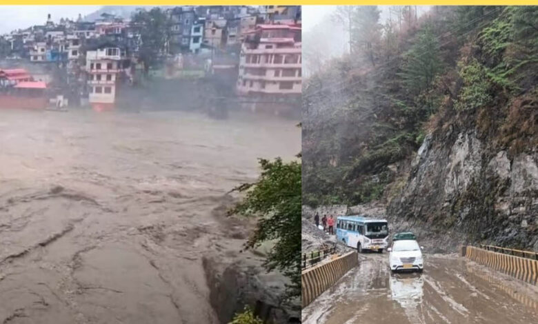 चारधाम-यात्रा-पर-बारिश-का-कहर,-नदियां-उफान-पर;-बदरीनाथ-नेशनल-हाईवे-बंद,-यात्रियों-की-बढ़ी-मुश्किलें