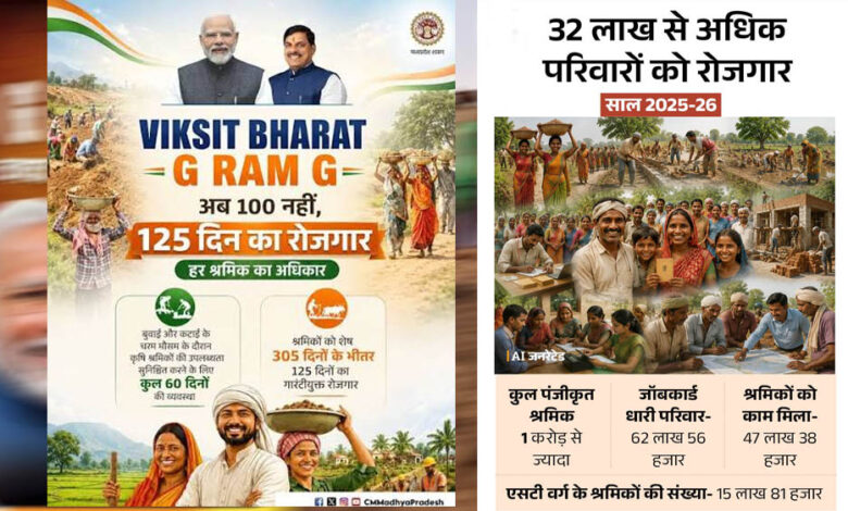 MP में जी-राम-जी स्कीम लागू, 125 दिन रोजगार की गारंटी; 15 दिन में काम नहीं तो मिलेगा बेरोजगारी भत्ता